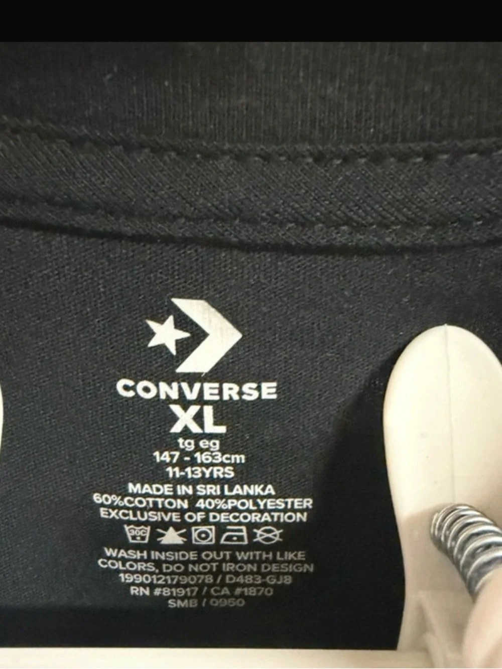 Converse Black Short Sleeve Tee with Yellow Star and Blue Logo